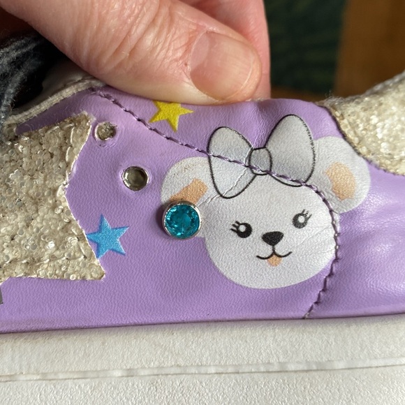 Pink and purple Lola and the Boys glitter Star sneakers, size 11C. Good cond. - Picture 16 of 16